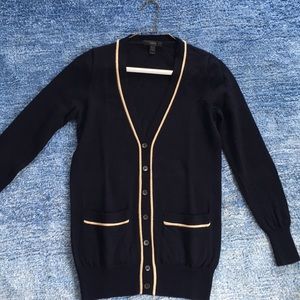 Navy Blue wool j-crew cardigan